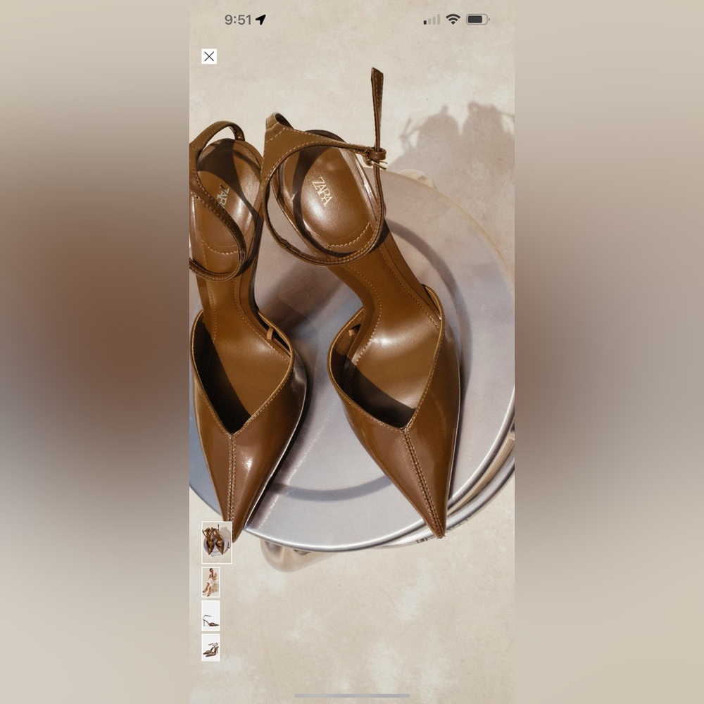 Zara Brown Patent Heels - Picture 2 of 2